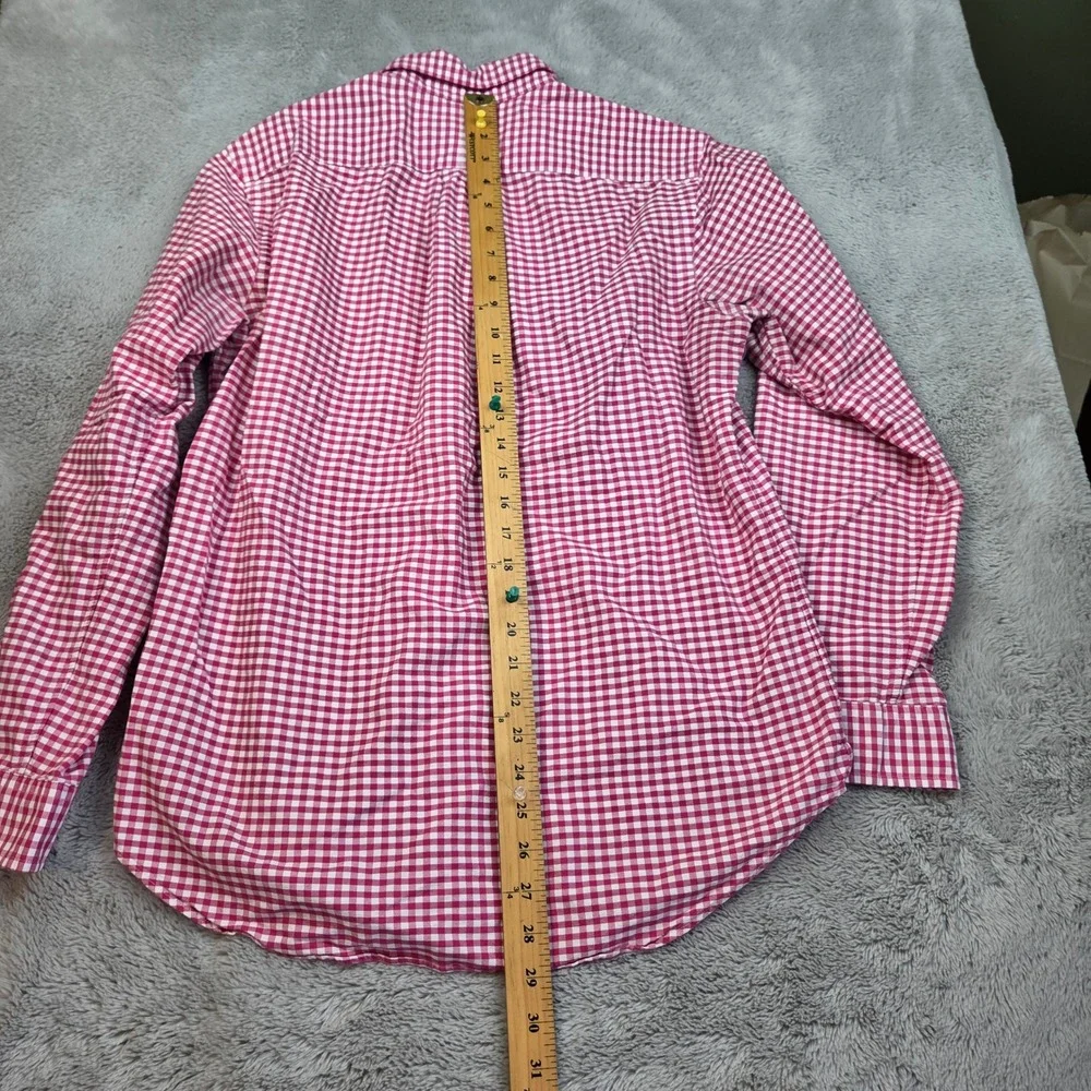 Ralph Lauren Gingham Button Down Mens M Long Sleeve Pony Logo Pink White Plaid